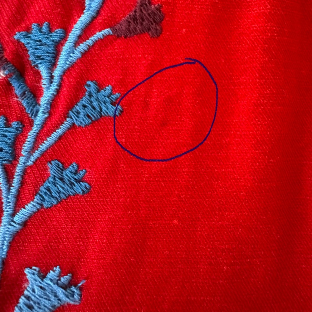 Anthropologie Akemi + Kin Red Sleeveless Embroidered Shift Dress Linen Blend M - Picture 8 of 8